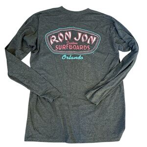 Ron Jon Surf Shop Orlando Long Sleeve Graphic Tee Mens Gray Lightweight Sz L